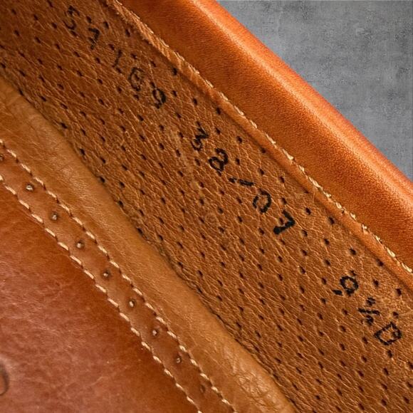 Allen Edmonds Capri Mens 9.5 D Woven Leather Penny Loafers Cognac Brown Italy main image 8